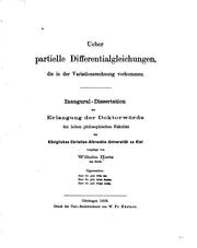 Cover of: Ueber partielle Differentialgleichungen die in der Variationsrechnung vorkommen