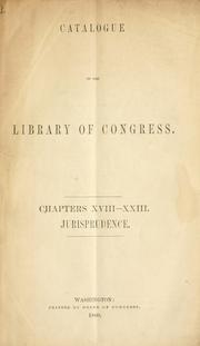 Cover of: Catalogue of the Law Department of the Library of Congress