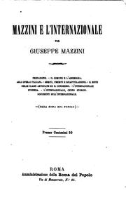 Cover of: Mazzini e l'Internazionale