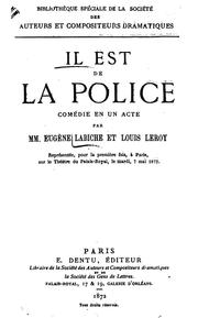 Cover of: Il est de la police: comédie en un acte