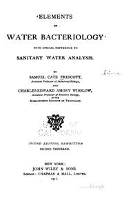Cover of: Elements of Water Bacteriology: With Special Reference to Sanitary Water ...