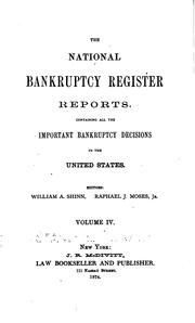 Cover of: National Bankruptcy Register Reports: Containing All the Important ...