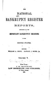 Cover of: National Bankruptcy Register Reports: Containing All the Important ...