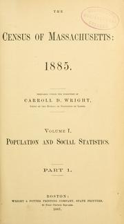 Cover of: Census of Massachusetts: 1885.