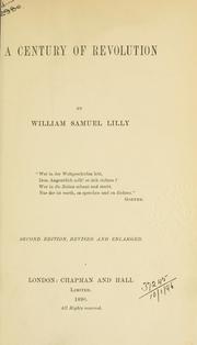 Cover of: A century of revolution. by William Samuel Lilly