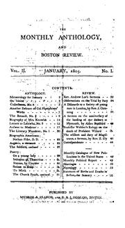 Cover of: The Monthly Anthology and Boston review Vol.21 1805