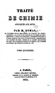 Cover of: Traité de chimie appliquée aux arts