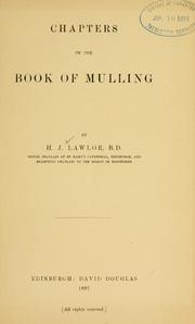 Cover of: Chapters on the Book of Mulling by Hugh Jackson Lawlor