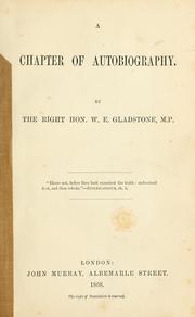 Cover of: A chapter of autobiography. by William Ewart Gladstone