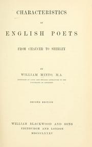 Cover of: Characteristics of English poets, from Chaucer to Shirley. by William Minto
