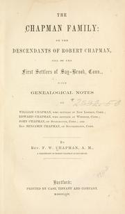 Cover of: The Chapman family by Frederick William Chapman