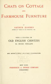 Chats on cottage and farmhouse furniture by Arthur Hayden
