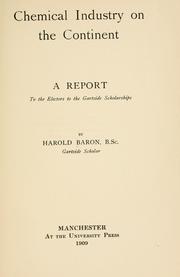 Cover of: Chemical industry on the continent by Baron, Harold.
