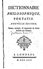 Cover of: Dictionnaire philosophique, portatif by Voltaire