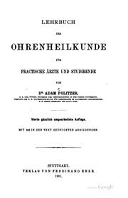 Cover of: Lehrbuch der Ohrenheilkunde: Für praktische Ärzte und Studierende