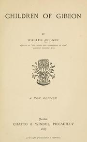 Cover of: Children of Gibeon by Walter Besant