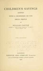 Cover of: Children's sayings by William Canton