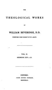 Cover of: The theological works of William Beveridge by William Beveridge
