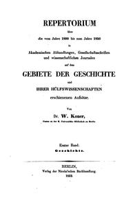 Cover of: Repertorium über die vom Jahre 1800 bis zum Jahre 1850 in akademischen ...