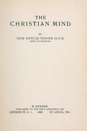 Cover of: The Christian mind.