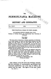 Cover of: Pennsylvania Magazine of History and Biography by Historical Society of Pennsylvania.