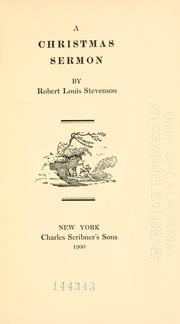 Cover of: A  Christmas sermon. by Robert Louis Stevenson