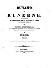 Cover of: Runamo og runerne: En committeeberetning til det Kongelige Danske ...