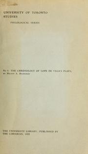 Cover of: chronology of Lope de Vega's plays