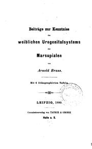 Cover of: Beiträge zur Kenntniss des weiblichen Urogenitalsystems der Marsupialen