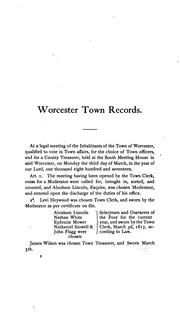 Cover of: Worcester Births, Marriages and Deaths by Franklin P. Rice, Worcester Historical Society, Worcester , Mass, Franklin P. Rice, Worcester Historical Society, Worcester , Mass