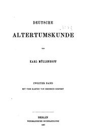 Cover of: Deutsche altertumskunde