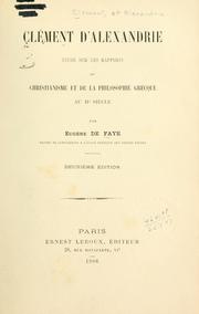 Cover of: Clément d'Alexandrie by Eugène de Faye