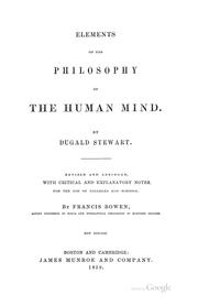 Elements of the Philosophy of the Human Mind by Dugald Stewart