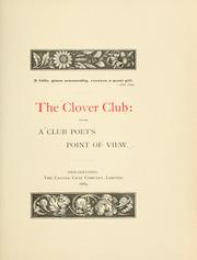 Cover of: The Clover Club: from a Club poet