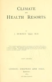 Cover of: Climate and health resorts
