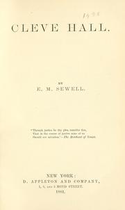 Cover of: Cleve Hall. by Elizabeth Missing Sewell