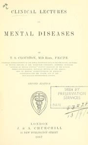 Cover of: Clinical lectures on mental diseases