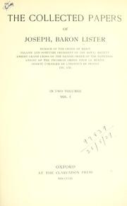Cover of: collected papers of Joseph baron Lister
