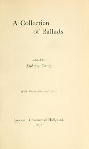 Cover of: A collection of ballads by Andrew Lang