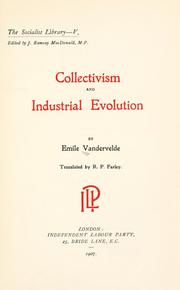 Cover of: Collectivism and industrial evolution by Emile Vandervelde