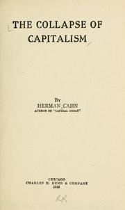 The collapse of capitalism by Herman Cahn