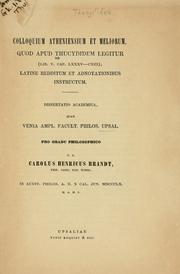 Cover of: Colloquium Atheniensium et Meliorum by Thucydides