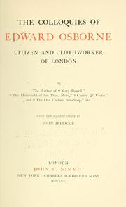 Cover of: The colloquies of Edward Osborne, citizen and clothworker of London by Anne Manning