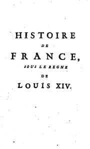 Cover of: Histoire de France, sous le regne de Louis XIV