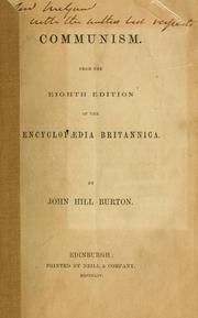 Cover of: Communism: from the eighth edition of the Encyclopedia Britannica.