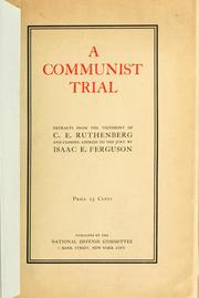 Cover of: communist trial: extracts from the testimony jury by Isaac E. Ferguson.