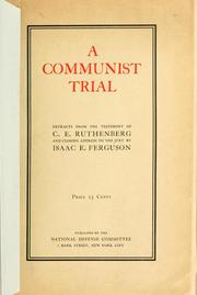 Cover of: A communist trial by Charles Emil Ruthenberg