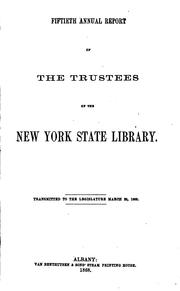 Annual Report of the Trustees of the State Library by New York State Library