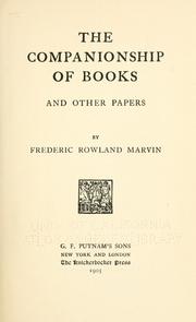 Cover of: companionship of books and other papers