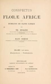 Cover of: Conspectus floræ Africæ by Th Durand, Th Durand